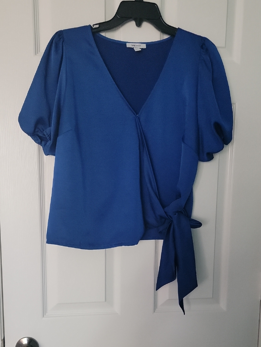 Anne Klein Cobalt Wrap Tie Blouse